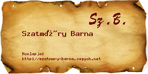 Szatmáry Barna névjegykártya