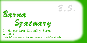 barna szatmary business card